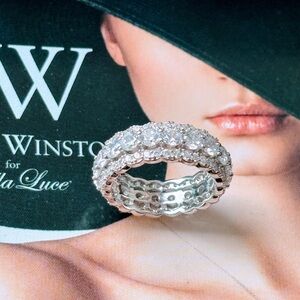 Christmas SALE New Charles Winston Bella Luce CZ 925 SS Eternity Ring Size 5